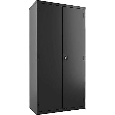 Lorell® Steel Wardrobe Storage Cabinet, 72"H x 36"W x 18"D, Black