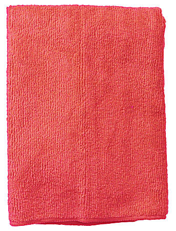 Wilen Standard Duty Microfiber Cloths, 16", Red, Pack Of 12