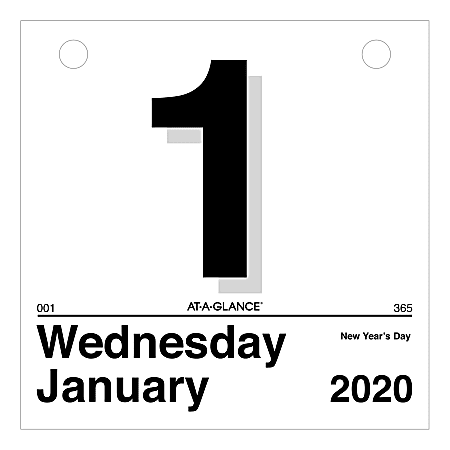 AT-A-GLANCE® Today Is Daily Wall Calendar Refill, 6" x 6", January To December 2020, K150