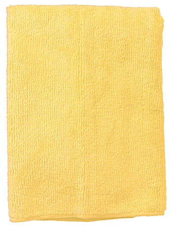Wilen Standard Duty Microfiber Cloths, 16", Yellow, Pack Of 12