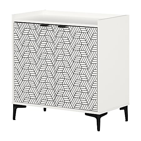 South Shore Hype 28-3/4”W Storage Cabinet, White/Black