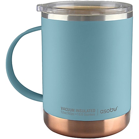 asobu Fabulous Mug - 13 fl oz - Blue - Stainless Steel, Ceramic - Coffee, Tea, Hot Drink, Beverage