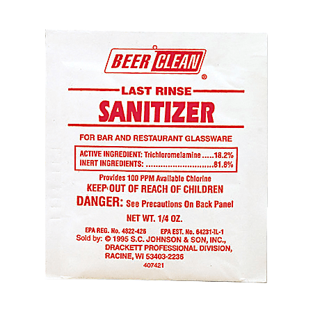 JohnsonDiversey™ Last Rinse Sanitizer, 0.25 Oz Bottle, Case Of 100