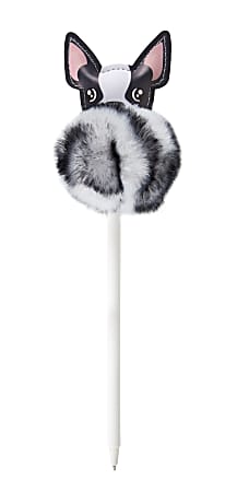 Office Depot® Brand Pom Pom Ballpoint Pen, Medium Point, 0.7 mm, Dog, Black Ink