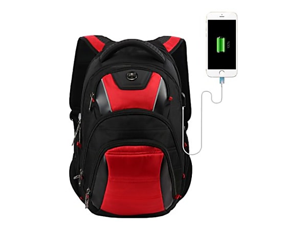 SwissDigital Circuit Antibacterial Business Backpack With 16.1 Laptop Pocket Black Office Depot