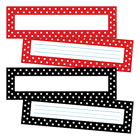 Barker Creek Double-Sided Name Plates, 12" x 3-1/2", Dots, Pack Of 36 Plates, Set Of 2 Packs