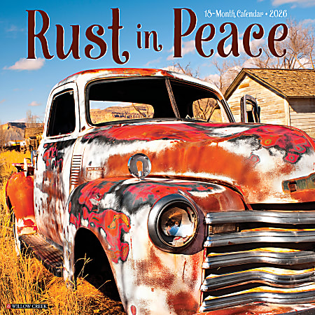 2026 Willow Creek Press Art & Design Monthly Wall Calendar, 12" x 12", Rust in Peace, January To December, 52624