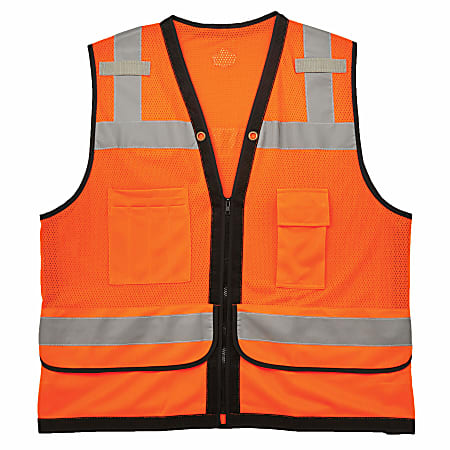 Ergodyne GloWear Safety Vest, Heavy-Duty Mesh, Type-R Class 2, Large/X-Large, Orange, 8253HDZ