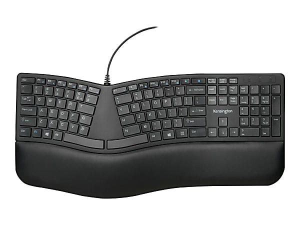 Kensington Pro Fit Ergo Wired Keyboard - Keyboard - USB - US - black