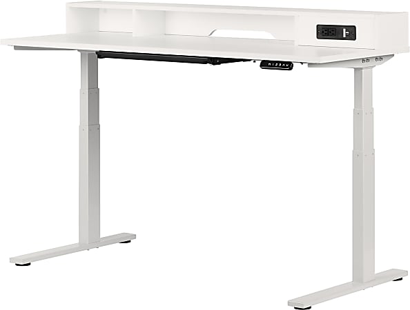 South Shore Helsy Electric 60"W Adjustable-Height Standing Desk, Pure White