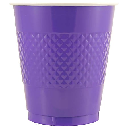 JAM PAPER Plastic Party Cups, 16 oz, Electric Purple, 20 Glasses/Pack