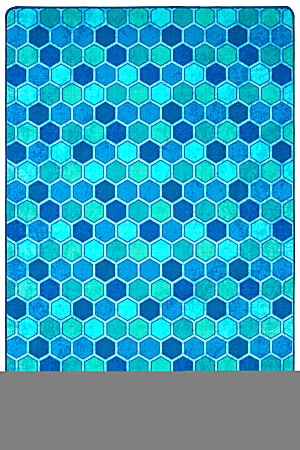 Carpets for Kids® Pixel Perfect Collection™ Honeycomb Pattern Activity Rug, 4' x 6', Blue
