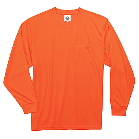 Ergodyne GloWear 8091 Non-Certified Long-Sleeve T-Shirt, 5X, Orange
