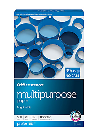 Office Depot Multi Use Printer Copy Paper 1 Ream White Legal 8.5 x 14 ...