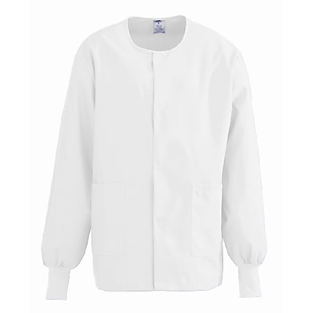 Medline ComfortEase™ Unisex Warm-Up Scrub Jacket, 2X, White