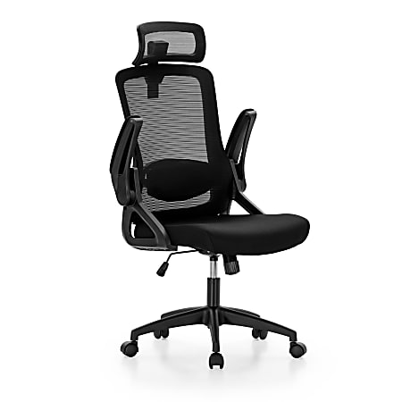 ALPHA HOME Ergonomic Fabric Mid Back Office Task Chair With Lumbar Support  Black - Office Depot