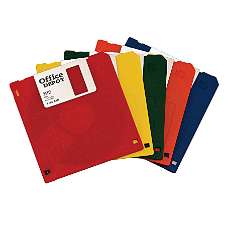 Office Depot® Brand 3.5" Bulk Diskettes, IBM Format, DS/HD, Rainbow, Box Of 50