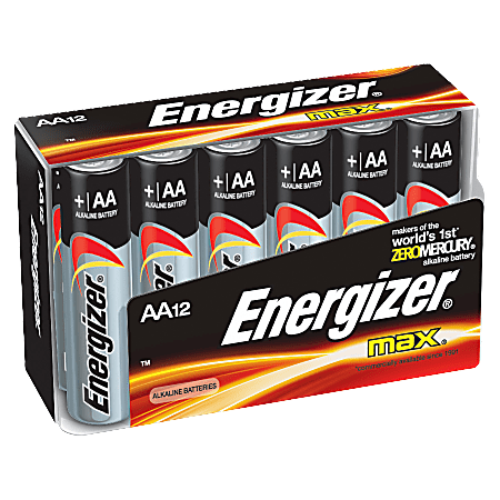 Energizer® Max® Alkaline AA Batteries, Pack Of 12