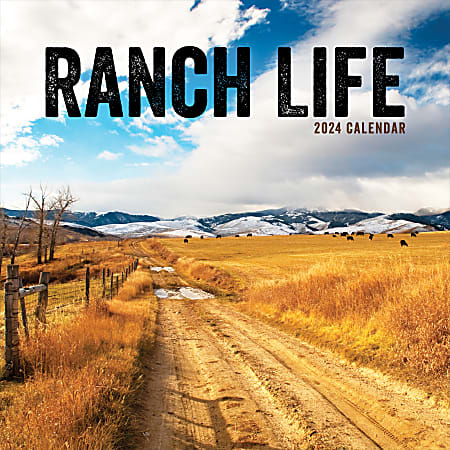 2024 TF Publishing Scenic Monthly Wall Calendar, 12” x 12”, Ranch Life, January To December