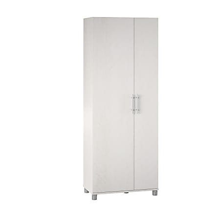 Ameriwood Home Camberly Tall Asymmetrical Cabinet, 74-5/16”H x 28-5/8”W x 15-7/16”D, Ivory