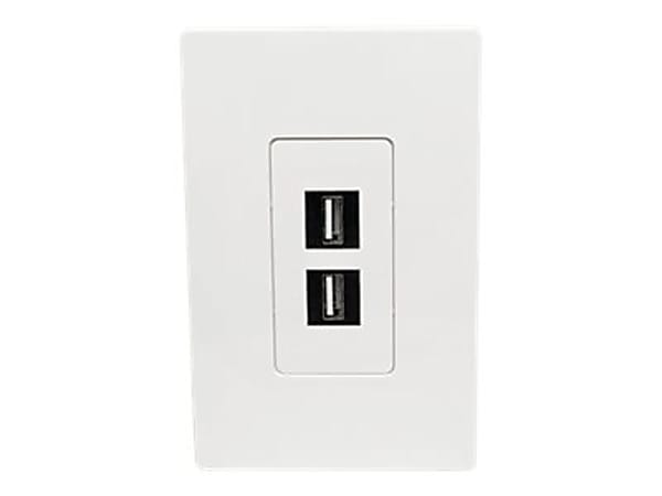 Eaton Tripp Lite Series Single-Gang 2-Port Wall Plate Keystone Cat5/Cat6 USB HDMI Dport RCA - Faceplate - white - 1-gang - 2 ports - TAA Compliant