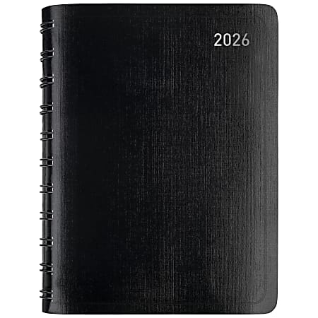 Office Depot Brand Daily Planner, 4" x 6", Black, January 2026 to December 2026, OD71120026