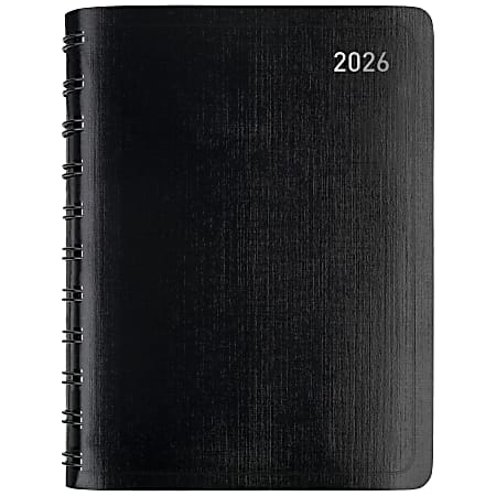 Office Depot Brand Daily Planner, 4" x 6", Black, January 2026 to December 2026, OD71120026