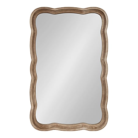 Uniek Kate And Laurel Hatherleigh Scalloped Mirror, 38”H x 23-1/2”W x 1-3/4”D, Rustic Brown