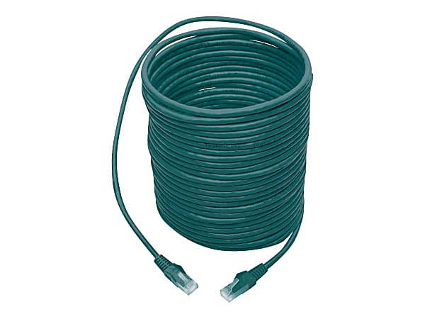 Tripp Lite Cat6 GbE Gigabit Ethernet Snagless Molded Patch Cable UTP Green RJ45 M/M 35ft 35' - 1 x RJ-45 Male Network - 1 x RJ-45 Male Network - Gold Plated Contact - Green