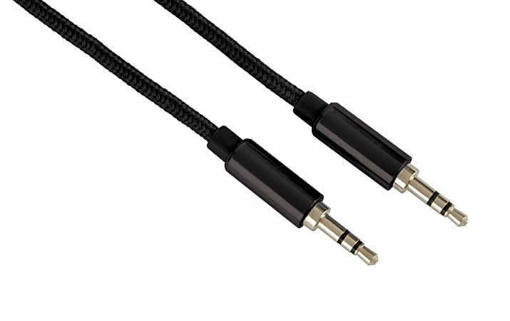 Ativa® Braided Auxiliary Audio Cable For Apple® iPhone® And iPod®, 3.5 mm, 3', Black