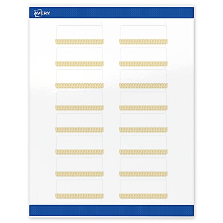 Avery® Printable Labels With Sure Feed® Technology, S00-EWS, Rectangle, 1" x 2-5/8", Glossy White With Preprinted Gold Lace Trim Pattern, Pack Of 160