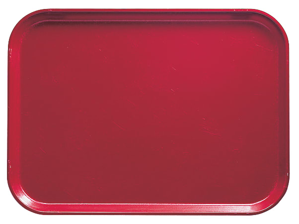 Cambro Camtray Rectangular Serving Trays, 15" x 20-1/4", Ever Red, Pack Of 12 Trays