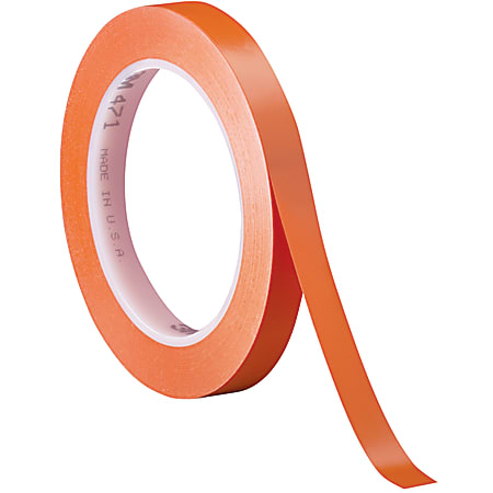 3M™ 471 Vinyl Tape, 3" Core, 0.25" x 36 Yd., Orange, Case Of 144