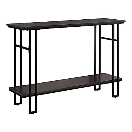 Monarch Specialties Pauly Console Accent Table, 32"H x 47-1/4"W x 13-3/4"D, Espresso/Black