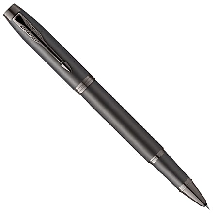 PARKER IM Rollerball Pen, Brushed Metal with Fine Point Black Ink Refill,  Gift Box (1931663)