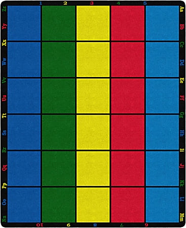Flagship Carpets Learning Grid Carpet, 10' 9" x 13' 2", Multicolor