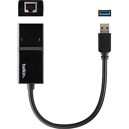 Belkin USB 3.0 to Gigabit Ethernet GbE Network Adapter 10/100/1000 - USB - 1 Port(s) - 1 x Network (RJ-45) - Twisted Pair - 10/100/1000Base-T Belkin USB 3.0 to Gigabit Ethernet GbE Network Adapter 10/100/1000 - USB - 1 Port(s) - 1 x Network (RJ-45) - Twisted Pair - 10/100/1000Base-T