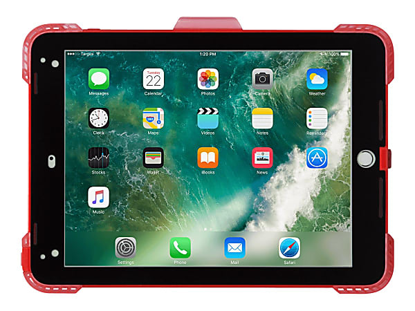 Targus SafePORT Healthcare - Protective case for tablet - rugged - polycarbonate, thermoplastic polyurethane (TPU) - red - 9.7" - for Apple 9.7-inch iPad (5th generation, 6th generation); 9.7-inch iPad Pro; iPad Air 2