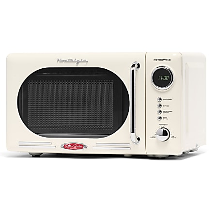 Nostalgia Retro 700W Countertop Microwave Oven, 0.7 Cu. Ft., Ivory