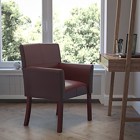 Flash Furniture Leathersoft Side/Reception Chairs, Burgundy