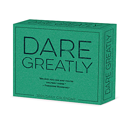 2026 Willow Creek Press Page-A-Day Daily Desk Calendar, 6-1/4" x 5-1/2", Dare Greatly, January To December, 54123