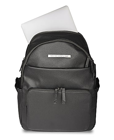 Kenneth Cole Marley Faux Leather Double Compartment Women s Backpack 16 14 H x 12 12 W x 6 34 D Black Office Depot
