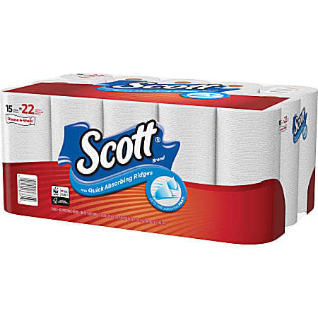 Scott® Select-A-Size® Mega 1-Ply Paper Towels, 102 Sheets Per Roll, Pack Of 15 Rolls