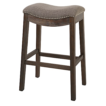 New Ridge Home Goods Saddle-Style Bar Stool, Weathered Gray/Cobble