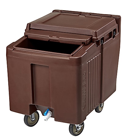 Cambro SlidingLid Ice Caddy, 125-Lb Capacity, Dark Brown