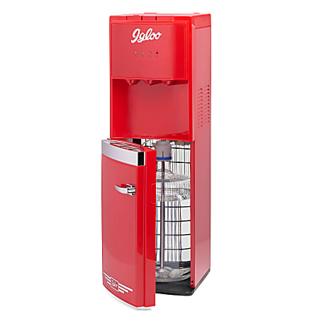 Igloo Retro Hot, Cold &amp; Room Temperature Bottom-Load Water Dispenser, 3-Gallon, Retro Red, Total Qty 1