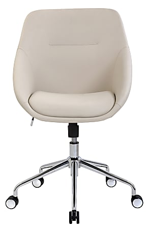 Elle Decor Taissy Bonded Leather Mid Back Task Chair Ivory