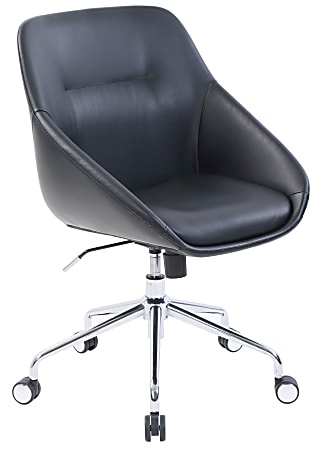 Elle Decor Taissy Bonded Leather Mid-Back Task Chair, Noir