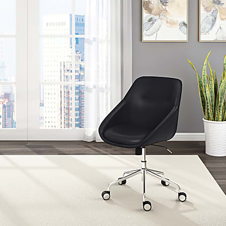 Elle Decor Taissy Bonded Leather Mid Back Task Chair Noir Office Depot