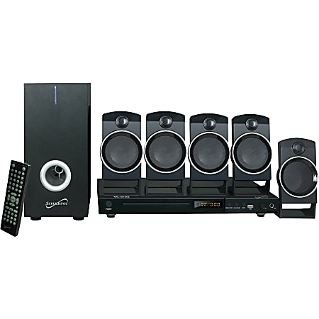 Supersonic SC-37HT 5.1 Home Theater System - 25 W RMS - DVD Player - CD-RW, DVD-R - DVD Video, VCD, SVCD - USB